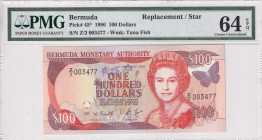 Bermuda, 100 Dollars, 1996, UNC, p45r, REPLACEMENT
Estimate: USD 350-700