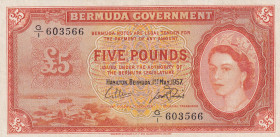 Bermuda, 5 Pounds, 1957, XF, p216
Estimate: USD 1200-2400
