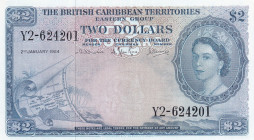 British Caribbean Territories, 2 Dollars, 1964, UNC, p8
Estimate: USD 400-800