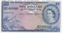 British Caribbean Territories, 2 Dollars, 1959, UNC, p8bs, SPECIMEN
Light handling
Estimate: USD 750-1500