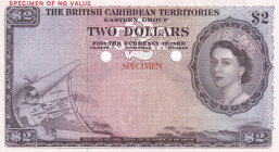 British Caribbean Territories, 2 Dollars, 1953, UNC, p8cts, SPECIMEN
Estimate: USD 1500-3000