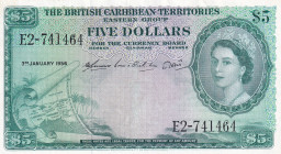 British Caribbean Territories, 5 Dollars, 1956, AUNC, p9b
Estimate: USD 300-600