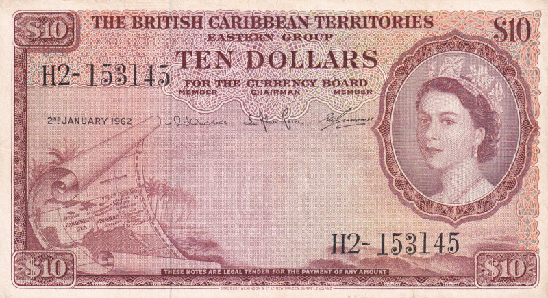 British Caribbean Territories, 10 Dollars, 1962, XF, p10c
Estimate: USD 2250-45...