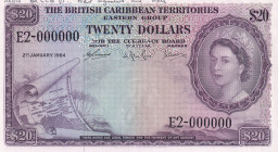 British Caribbean Territories, 20 Dollars, 1964, UNC, p11s, SPECIMEN
Estimate: USD 2000-4000