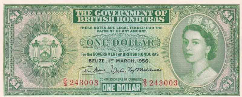 British Honduras, 1 Dollar, 1956, UNC, p28a
Estimate: USD 1000-2000