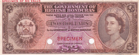 British Honduras, 2 Dollars, 1953, UNC, p29cts, SPECIMEN
Estimate: USD 450-900