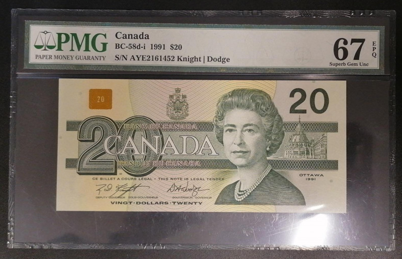 Canada, 20 Dollars, 1991, UNC, p58d
Estimate: USD 75-150