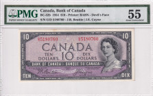 Canada, 10 Dollars, 1954, AUNC, p69b, DEVIL FACE
Estimate: USD 200-400