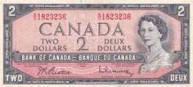 Canada, 2 Dollars, 1961/72, UNC(-), p76b
Estimate: USD 10-20
