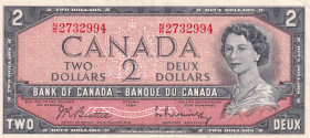 Canada, 2 Dollars, 1954, AUNC, p76b
Estimate: USD 15-30