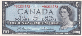 Canada, 5 Dollars, 1954, UNC, p77b, REPLACEMENT
Estimate: USD 750-1500