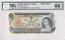 Canada, 1 Dollar, 1973, UNC, p85a, SPECIMEN
Estimate: USD 200-400