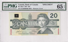 Canada, 20 Dollars, 1991, UNC, p58aS, SPECIMEN
Estimate: USD 300-600