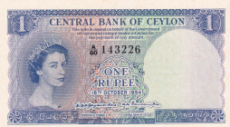 Ceylon, 1 Rupee, 1954, UNC, p49
Estimate: USD 200-400