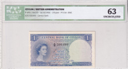Ceylon, 1 Rupee, 1954, UNC, p49b
Estimate: USD 125-250