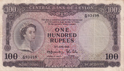 Ceylon, 100 Rupees, 1952, VF, p50
Estimate: USD 240-480