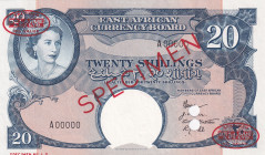East Africa, 20 Shillings, 1958, UNC, p39s, SPECIMEN
Estimate: USD 500-100