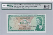 East Caribbean States, 5 Dollars, 1965, UNC, p14h
Estimate: USD 100-200