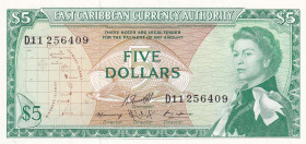 East Caribbean States, 5 Dollars, 1965, UNC, p14h2
Estimate: USD 90-180
