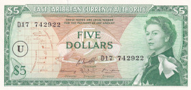 East Caribbean States, 5 Dollars, 1965, UNC, p14o
Estimate: USD 90-180
