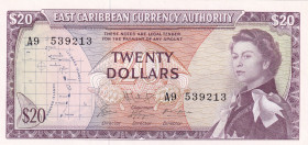 East Caribbean States, 20 Dollars, 1965, UNC, p15g
Estimate: USD 450-900