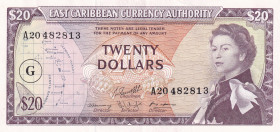 East Caribbean States, 20 Dollars, 1965, AUNC(-), p15j
Estimate: USD 100-200