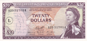 East Caribbean States, 20 Dollars, 1965, UNC, p15l
Estimate: USD 400-800