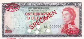 East Caribbean States, 100 Dollars, 1965, UNC, p16cs, SPECIMEN
Estimate: USD 1500-3000