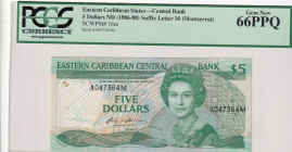 East Caribbean States, 5 Dollars, 1968/88, UNC, p18m
Estimate: USD 40-80