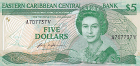 East Caribbean States, 5 Dollars, 1986/88, UNC, p18v
Estimate: USD 20-40
