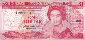 East Caribbean States, 1 Dollar, 1988, UNC, p21u
Estimate: USD 30-60