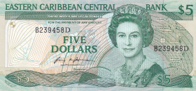 East Caribbean States, 5 Dollars, 1988, UNC, p22d
Estimate: USD 50-100