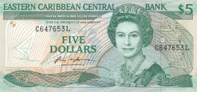 East Caribbean States, 5 Dollars, 1988, UNC, p22l1
Estimate: USD 40-80