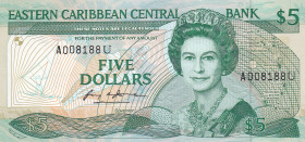 East Caribbean States, 5 Dollars, 1988, UNC, p22u
Estimate: USD 90-180