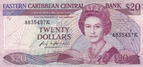 East Caribbean States, 20 Dollars, 1988, UNC, p24k1
Estimate: USD 140-280