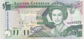 East Caribbean States, 5 Dollars, 1993, UNC, p26u
Estimate: USD 60-120