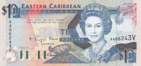 East Caribbean States, 10 Dollars, 1993, UNC, p27v
Estimate: USD 60-120