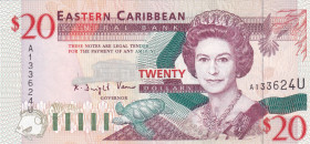 East Caribbean States, 20 Dollars, 1994, UNC, p33u
Estimate: USD 75-150