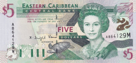 East Caribbean States, 5 Dollars, 2000, UNC, p37m
Montserrat Island, There is a count fracture.
Estimate: USD 15-30