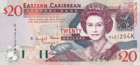 East Caribbean States, 20 Dollars, 2003, UNC, p44k
Estimate: USD 25-50