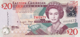 East Caribbean States, 20 Dollars, 2008, UNC, p49
Estimate: USD 50-100