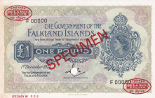Falkland Islands, 1 Pound, 1975, UNC(-), p8cs, SPECIMEN
Estimate: USD 600-1200