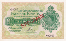 Falkland Islands, 10 Pounds, 1982, UNC, p11bs, SPECIMEN
Estimate: USD 750-1500