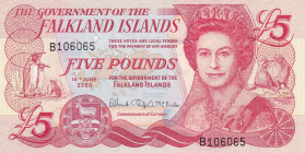 Falkland Islands, 5 Pounds, 2005, UNC, p17a
Estimate: USD 20-40