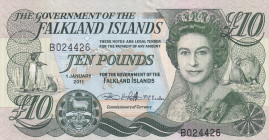 Falkland Islands, 10 Pounds, 2011, UNC, p18
Estimate: USD 25-50