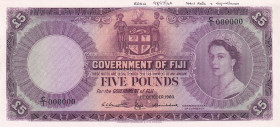 Fiji, 5 Pounds, 1960, UNC, p54s, SPECIMEN
Estimate: USD 3000-6000