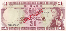 Fiji, 1 Dollar, 1974, UNC, p71a, SPECIMEN
Estimate: USD 75-150
