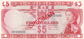 Fiji, 5 Dollars, 1974, UNC, p73s9, SPECIMEN
Estimate: USD 150-300