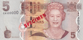 Fiji, 5 Dollars, 2007, UNC, p110s, SPECIMEN
Estimate: USD 40-80