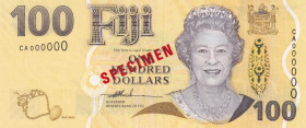 Fiji, 100 Dollars, 2012, UNC, p119, SPECIMEN
Estimate: USD 300-600